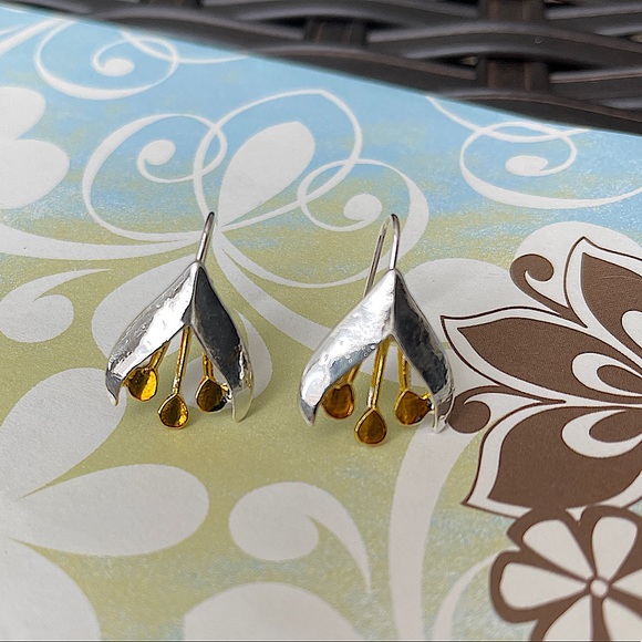 🆕 Bohemian Orchid Drop Dangle Earrings - Picture 2 of 3